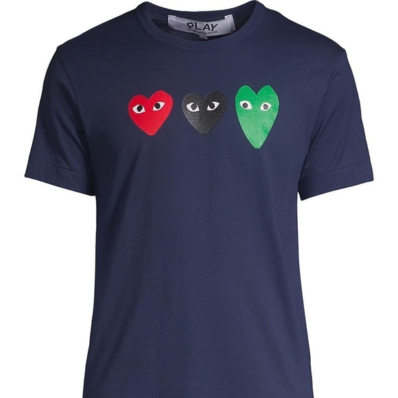 Comme des garçons triple heart tee size large - Picture 1 of 4